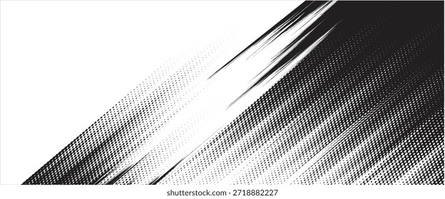 Líneas de velocidad de enfoque de manga para un efecto cómico. Líneas de tira de flash de enfoque diagonal de movimiento y acción para cómic de anime. estilo deportivo grunge
