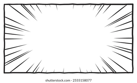 Manga frame style background with saturated lines, fine, coarse