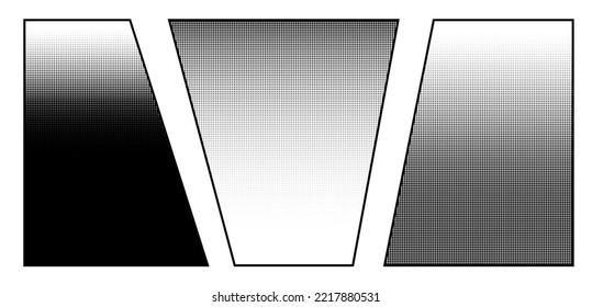 Manga frames template with Screentone - technique for applying textures and shades to drawings, used as an alternative to hatching.