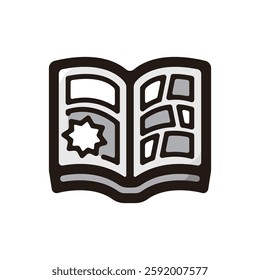 Manga illustration icon.Simple vector outline, clipart for graphic design.