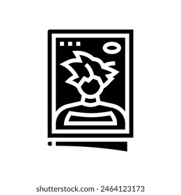 manga kawaii glyph icon vector. manga kawaii sign. isolated symbol illustration