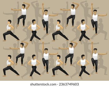 Manga Kung Fu Poses Cartoon Seamless Wallpaper Background