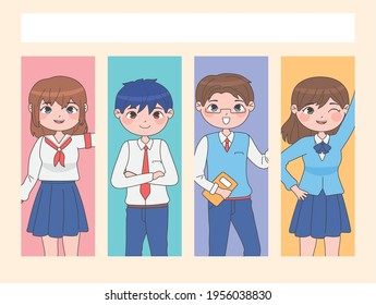 manga people students comic anime