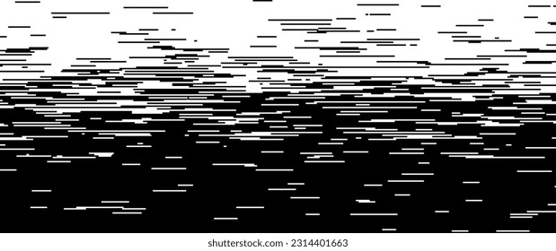 Manga pixel texture. Line gradient patterns, strip effect horizontal white and black 8-bit motion graphic. Abstract halftone texture vector background. Comic speed lines monochrome template