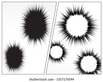 Manga radial effect for design uses on white background