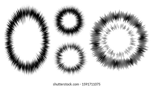 Manga radial motion lines element set for atmosphere uses