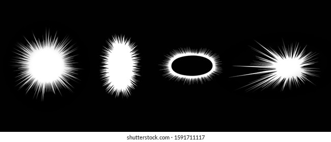 Manga radial speed lines set on black background for atmosphere uses