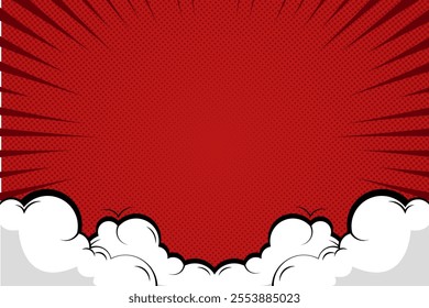 manga red background comic cartoon halftone template