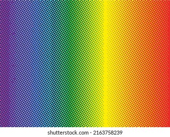 Manga Screentone Halftone Effect. Texture With Pride Color Background. Colorful Rainbow Pattern.