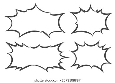 Manga speech bubble for text with bomb explosion effect. Comic pop art vector frame. Chat shape for shock shout and scream action messages. Irregular anime template.
