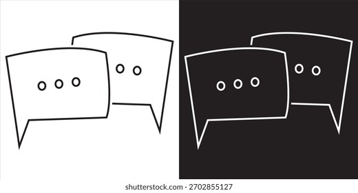 Manga speech bubbles with simple dialog icons.Minimal featuring basic dot dialog symbols, ideal for comics, communication graphics, and expressive storytelling design EPS10AI.


