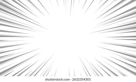 Plano de fundo da linha de velocidade do mangá - quadro de explosão cômico em preto e branco