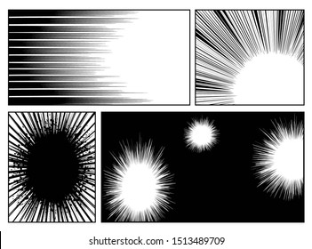 Manga speed line and radial effect for comic scene