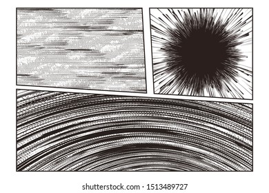 Manga speed line and radial effect for comic scene