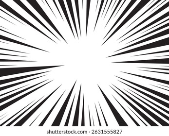 Manga speed lines, comic anime radial effect background. Manga explosion, motion or movement action for comic book, burst flash rays frame for superhero bang effect backdrop.	