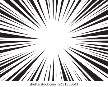 Manga-Geschwindigkeitslinien, Comic-Anime-Radialeffekt-Hintergrund. Manga Explosion, Bewegung oder Bewegung Aktion für Comic-Buch, Burst Blitzstrahlen Rahmen für Superhelden Bang Effekt Kulisse.	