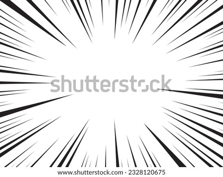 Manga speed lines, comic anime radial effect background. Manga explosion, motion or movement action for comic book, burst flash rays frame for superhero bang effect backdrop.