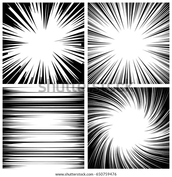 まんがスピードラインセットのベクター画像 グランジレイのイラスト 白黒 テキストのスペース 漫画本 の放射状の線の背景 まんがスピードフレーム 四角いスタンプのイラスト のベクター画像素材 ロイヤリティフリー