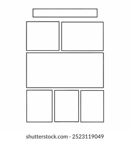 Layout em branco de quadro de história de mangá para sua história em quadrinhos de design