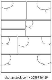 manga storyboard layout template for rapidly create the comic book style. A4 design of paper ratio is fit for print out. Enhance the efficiency for comic production 