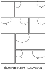 manga storyboard layout template for rapidly create the comic book style. A4 design of paper ratio is fit for print out. Enhance the efficiency for comic production 