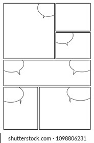 manga storyboard layout template for rapidly create the comic book style. A4 design of paper ratio is fit for print out.