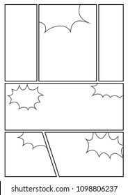 manga storyboard layout template for rapidly create the comic book style. A4 design of paper ratio is fit for print out.