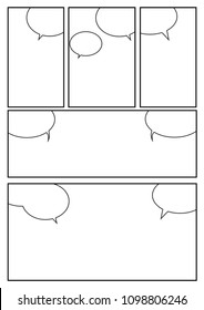 manga storyboard layout template for rapidly create the comic book style. A4 design of paper ratio is fit for print out.