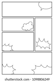 manga storyboard layout template for rapidly create the comic book style. A4 design of paper ratio is fit for print out.