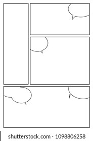 manga storyboard layout template for rapidly create the comic book style. A4 design of paper ratio is fit for print out.