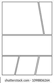 manga storyboard layout template for rapidly create the comic book style. A4 design of paper ratio fits for print out.