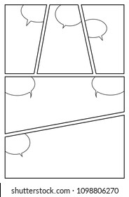 manga storyboard layout template for rapidly create the comic book style. A4 design of paper ratio is fit for print out.