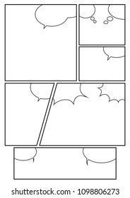 Manga Storyboard Layout Template Rapidly Create Stock Vector (Royalty ...