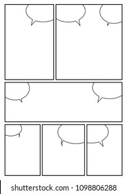 manga storyboard layout template for rapidly create the comic book style. A4 design of paper ratio is fit for print out.