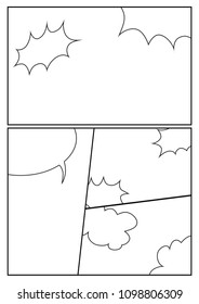 manga storyboard layout template for rapidly create the comic book style. A4 design of paper ratio is fit for print out.