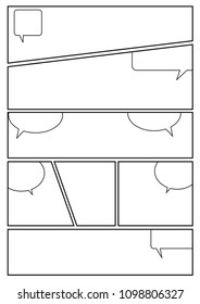 manga storyboard layout template for rapidly create the comic book style. A4 design of paper ratio is fit for print out.