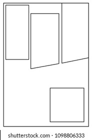 manga storyboard layout template for rapidly create the comic book style. A4 design of paper ratio fits for print out.