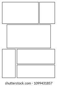 manga storyboard layout template for rapidly create the comic book style. A4 design of paper ratio is fit for print out.