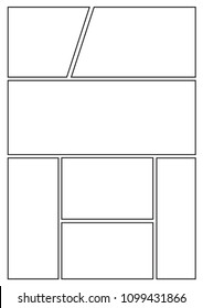 manga storyboard layout template for rapidly create the comic book style. A4 design of paper ratio is fit for print out.