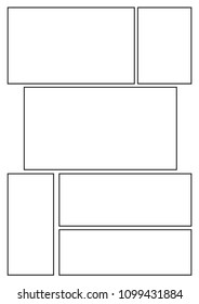 manga storyboard layout template for rapidly create the comic book style. A4 design of paper ratio is fit for print out.