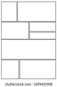 manga storyboard layout template for rapidly create the comic book style. A4 design of paper ratio is fit for print out.