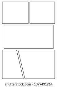 manga storyboard layout template for rapidly create the comic book style. A4 design of paper ratio is fit for print out.