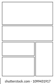 manga storyboard layout template for rapidly create the comic book style. A4 design of paper ratio is fit for print out.