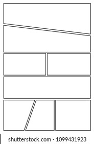 manga storyboard layout template for rapidly create the comic book style. A4 design of paper ratio is fit for print out.