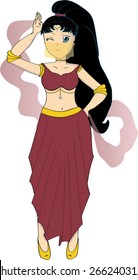 Manga style belly dancer