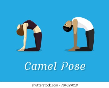 Manga Style Cartoon Yoga Camel Pose