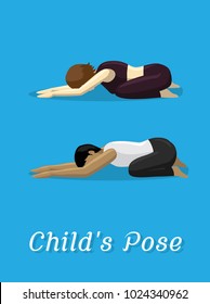 Manga Style Cartoon Yoga Child's Pose