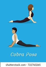 Manga Style Cartoon Yoga Cobra Pose