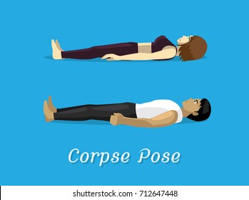 Manga Style Cartoon Yoga Corpse Pose