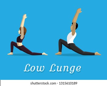 Manga Style Cartoon Yoga Low Lunge